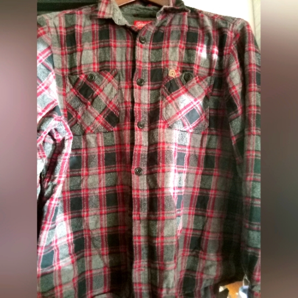 Coleman Black and Red Plaid Casual Shirt